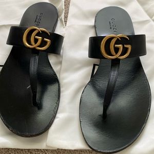 Gucci Marmont black thong sandal. Size 8 1/2. Great condition. Smoke free home.